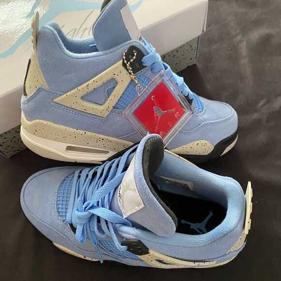 Jordan Air 4 Mens Mid Top Sneakers University Blue - Picture 4 of 6